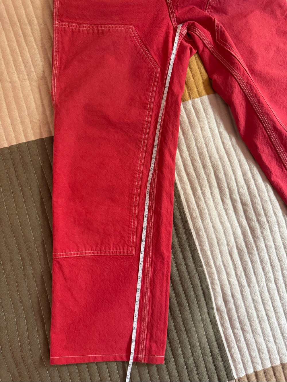 Jesse Kamm Red Straight-Leg Patch Front Handy Pants - Picture 4 of 6